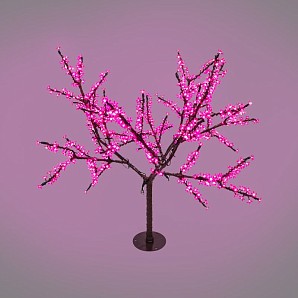 Светодиодное дерево Сакура, высота 1,5м, диаметр кроны 1,8м, розовые светодиоды, IP65, понижающий трансформатор в комплекте NEON-NIGHT