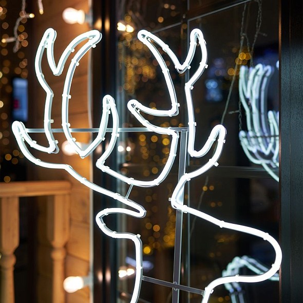 Фигура световая Сказочный олень из гибкого неона, 140х93 см, 1680 LED, цвет свечения белый NEON-NIGHT