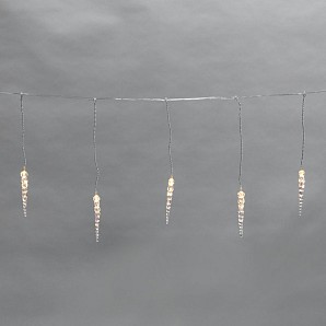 Гирлянда Сосульки 1,5х0,25 м, прозрачный провод, теплый белый цвет свечения NEON-NIGHT