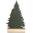Деревянная фигурка с подсветкой Елочка с оленем 12x6x21,5 см