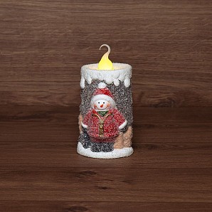 Керамическая фигурка Свечка со снеговиком 10,5х9х17,6 см