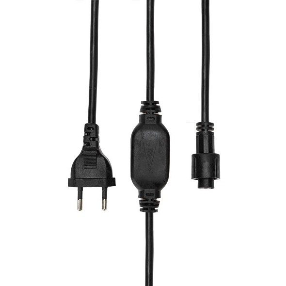 Шнур питания для уличных гирлянд ПВХ с эффектом мерцания/постоянного свечения, 230В/3А, цвет провода: черный, IP65 NEON-NIGHT
