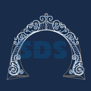 Декоративная арка Снегурочка 370 см белая