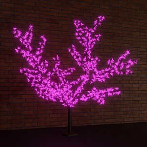 Светодиодное дерево Сакура, 6921LED, высота 3,6м, диаметр кроны 3,0м, фиолетовые светодиоды, IP 65, понижающий трансформатор в комплекте, NEON-NIGHT