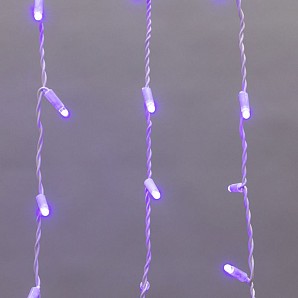 Гирлянда светодиодная Бахрома (Айсикл), 2,4х0,6м, 76 LED СИНИЙ, белый ПВХ, IP65, постоянное свечение, 230В NEON-NIGHT (нужен шнур питания 303-500-1)