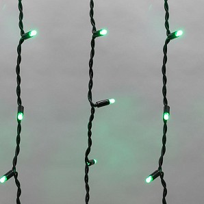 Гирлянда светодиодная Бахрома (Айсикл), 5,6x0,9м, 240 LED ЗЕЛЕНЫЙ, черный КАУЧУК 2,3мм, IP67, постоянное свечение, 230В NEON-NIGHT (шнур питания в комплекте)
