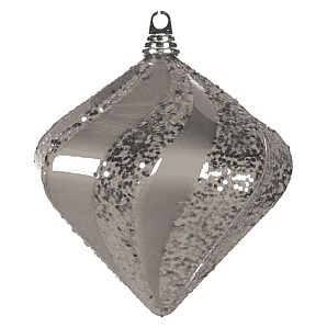 Елочная фигура Алмаз, 25 см, цвет серебряный
