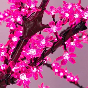 Светодиодное дерево Сакура, высота 1,5м, диаметр кроны 1,8м, розовые светодиоды, IP65, понижающий трансформатор в комплекте NEON-NIGHT