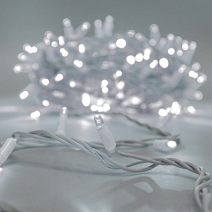 Гирлянда светодиодная Нить 20м 200 LED БЕЛЫЙ белый каучук IP67 постоянное свечение 230В соединяется NEON-NIGHT нужен шнур 315-001