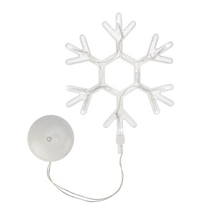 Фигура светодиодная Снежинка на присоске с подвесом, цвет белый